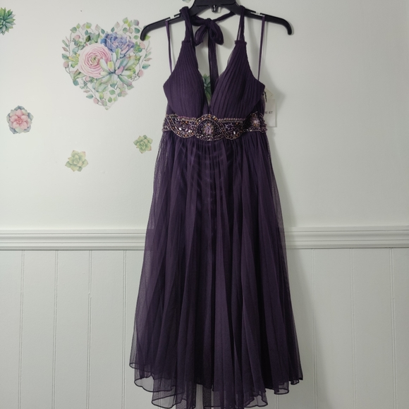 sue wong beaded halter dress Vintage 90s Bias-Cut Open-Back Beaded Gown  Very Breezy